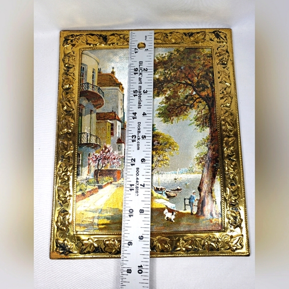 Vintage Set Of 2 Beautiful Painting Pictures With Gold Frame - Picture 10 of 16